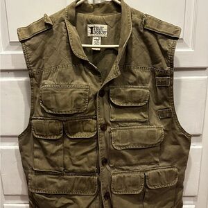 Trail Designs Green Fishing Hiking Photographer Canvas Outdoors Sports Vest Med